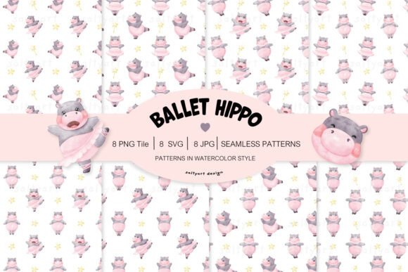 Ballet Hippo Patterns: Graphics for Branding