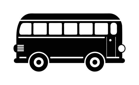 Bus Template Silhouette Icon: Free Graphics