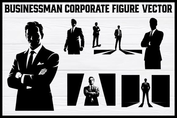 Businessman Silhouette Vector Bundle: Graphics & Illustrations