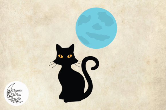 Cat Ans the Moon SVG: Graphics for Crafts