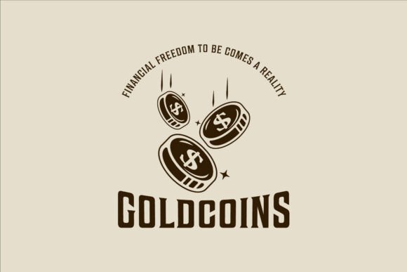 Coins Fall Logo Vector: Vintage Graphics & Logos