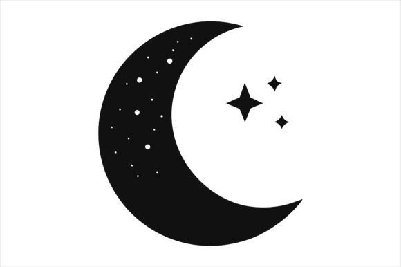 Crescent Moon and Stars Icon: Essential Graphics Freebies
