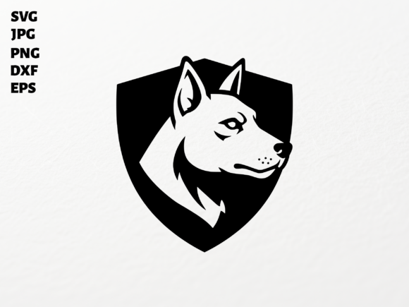 Dog Head Emblem SVG: Graphics for Crafts