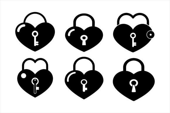 Heart Padlock Graphics & Print Mockups