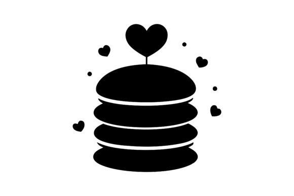 Macaron Stack Silhouette Icon: Graphics Freebies
