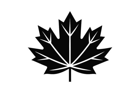 Maple Leaf Silhouette Vector Icon for Graphics and Print Materials Mockups