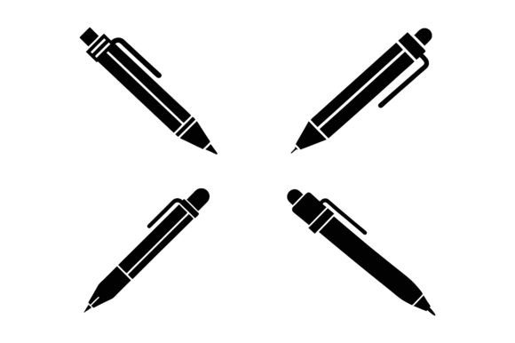 Pen Silhouette Graphics & Print Materials Mockups