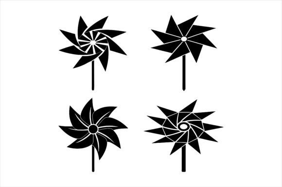 Pinwheel Icon Silhouette Vector Bundle: Graphics & Freebies