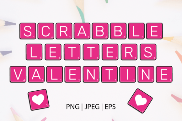 Scrabble Valentine Tiles for Crafts & Graphics