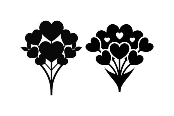 Valentine Heart Bouquet Vector Bundle Graphics & Print Materials Mockups