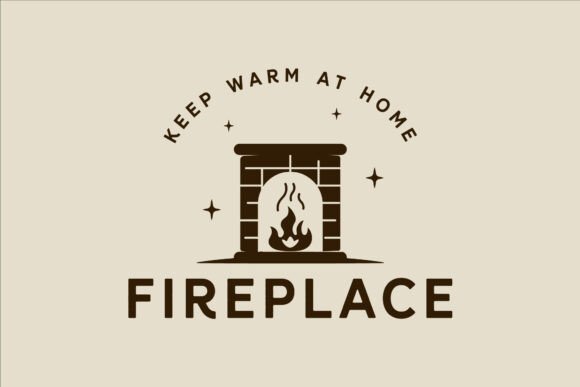 Vintage Fireplace Logos for Graphics