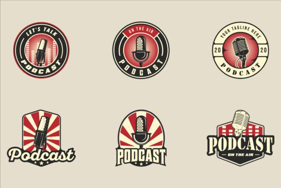 Vintage Microphone Graphics for Logos & Crafts