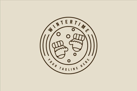 Winter Gloves Logo Vector Line Art for Graphics & Logos