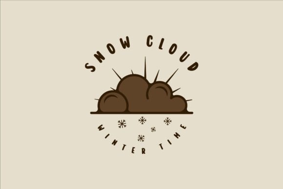 Winter Snow Cloud Logo Vintage Vector Graphics