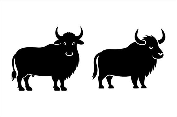 Yak Silhouette Icon Vector Bundle: Graphics Freebies